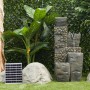 SOLAR CASCADING STONE POTS TIERED FOUNTAIN 