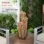 4-TIER CASCADING TREE BARK FOUNTAIN WITH LED LIGHTS