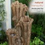 4-TIER CASCADING TREE BARK FOUNTAIN WITH LED LIGHTS