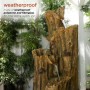 5-TIER CASCADING TREE BARK FOUNTAIN WITH LED LIGHTS