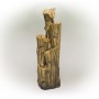 5-TIER CASCADING TREE BARK FOUNTAIN WITH LED LIGHTS