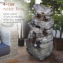CASCADING TIERED STONE FOUNTAIN 