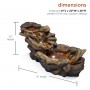 Alpine Corporation 41" Long Indoor/Outdoor Stone River Rock Fountain with LED Lights