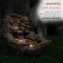 Alpine Corporation 41" Long Indoor/Outdoor Stone River Rock Fountain with LED Lights