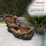 Alpine Corporation 41" Long Indoor/Outdoor Stone River Rock Fountain with LED Lights