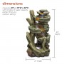 39" CASCADING STONE TOWER FOUNTAIN WITH COOL WHITE LED LIGHTS 