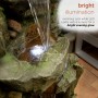 39" CASCADING STONE TOWER FOUNTAIN WITH COOL WHITE LED LIGHTS 