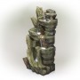 39" CASCADING STONE TOWER FOUNTAIN WITH COOL WHITE LED LIGHTS 