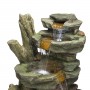 39" CASCADING STONE TOWER FOUNTAIN WITH COOL WHITE LED LIGHTS 