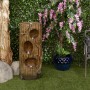 4-TIER SELF-CONTAINED TREE TRUNK FOUNTAIN WITH LED LIGHTS