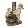 Girl with Dog and Spout Bucket Fountain