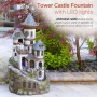 TOWER CASTLE FOUNTAIN WITH LED LIGHTS