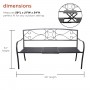 Alpine Corporation Metal Garden Bench with Retractable Table