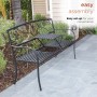 Alpine Corporation Metal Garden Bench with Retractable Table