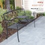 Metal Garden Bench with Retractable Table 