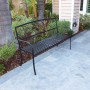Alpine Corporation Metal Garden Bench with Retractable Table
