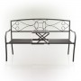 Alpine Corporation Metal Garden Bench with Retractable Table