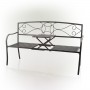 Alpine Corporation Metal Garden Bench with Retractable Table