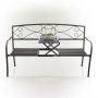 Alpine Corporation Metal Garden Bench with Retractable Table