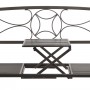 Alpine Corporation Metal Garden Bench with Retractable Table