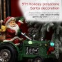 Alpine Corporation 9"H Polystone Santa on Tractor Holiday Decoration with Color-Changing LED Lights