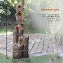 35" Three Tiered Birdhouse with Cardinal Fountain