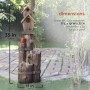 35" THREE TIERED BIRDHOUSE WITH CARDINAL FOUNTAIN 