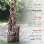 35" THREE TIERED BIRDHOUSE WITH CARDINAL FOUNTAIN 