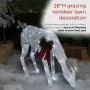 Alpine Corporation 28"H Mesh Grazing Holiday Reindeer Lawn Decoration with Cool White Lights