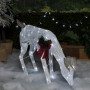 Alpine Corporation 28"H Mesh Grazing Holiday Reindeer Lawn Decoration with Cool White Lights