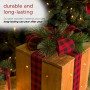 Alpine Corporation 3-Piece Decorative Wooden Christmas Gift Box Set with LED Lights