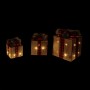 Alpine Corporation 3-Piece Decorative Wooden Christmas Gift Box Set with LED Lights