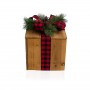 Alpine Corporation 3-Piece Decorative Wooden Christmas Gift Box Set with LED Lights
