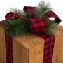 Alpine Corporation 3-Piece Decorative Wooden Christmas Gift Box Set with LED Lights