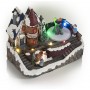 Alpine Corporation Indoor Christmas Village with Dancing Ice Skaters and LED Lights