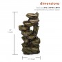 Alpine Corporation 39" Tall Indoor/Outdoor Multi-Tier Waterfall Rock Fountain with LED Lights