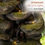 Alpine Corporation 39" Tall Indoor/Outdoor Multi-Tier Waterfall Rock Fountain with LED Lights
