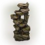 Alpine Corporation 39" Tall Indoor/Outdoor Multi-Tier Waterfall Rock Fountain with LED Lights