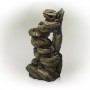 Alpine Corporation 39" Tall Indoor/Outdoor Multi-Tier Waterfall Rock Fountain with LED Lights