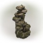 Alpine Corporation 39" Tall Indoor/Outdoor Multi-Tier Waterfall Rock Fountain with LED Lights