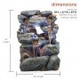 54" 5-TIER ROCK FOUNTAIN WITH LED LIGHTS