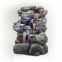 54" 5-TIER ROCK FOUNTAIN WITH LED LIGHTS