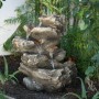 Alpine Corporation 22" Tall Indoor/Outdoor 5-Tier Rainforest Waterfall Fountain with LED Lights