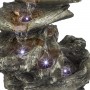 Alpine Corporation 22" Tall Indoor/Outdoor 5-Tier Rainforest Waterfall Fountain with LED Lights