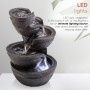 13" TIRED BOWLS FOUNTAIN WITH WHITE LED LIGHTS 