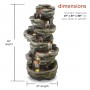 58" EIGHT TIER ROCK FOUNTAIN WITH LED LIGHTS 