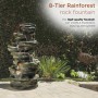 58" EIGHT TIER ROCK FOUNTAIN WITH LED LIGHTS 