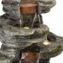 58" EIGHT TIER ROCK FOUNTAIN WITH LED LIGHTS 