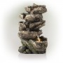 Alpine Corporation 11" Tall Indoor/Outdoor 5-Tier Rainforest Waterfall Fountain with LED Lights