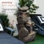 ROCK 5-TIER CASCADING FOUNTAIN WITH LED LIGHTS 